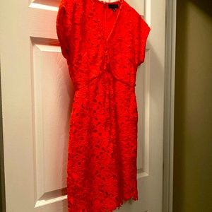 NWOT Banana Republic orange lined laced dress